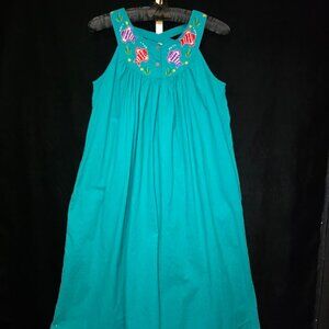 Sea Wind Vtg Embroidered Lounge Dress M